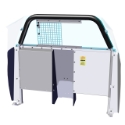 Chevy Tahoe (2021+) Space Creator Vehicle Partition (Full Window w/Safety Wire Option) vehicle partition, police vehicle partition, law enforcement vehicle partition, space creator, Chevy, Tahoe, 2021, bidirectional recessed housing, full window, safety wire, U.S. Patent No. 8,690,216, 475-1675, Jotto Desk, GoJotto, Total Solutions Provider